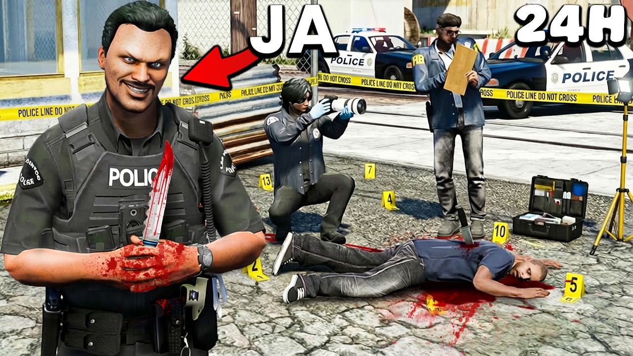 Spędziłem 24h jako MORDERCA POLICJANT w GTA V! 🔪