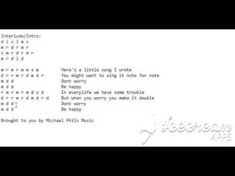 Solfa notation of "Don't worry be happy"
