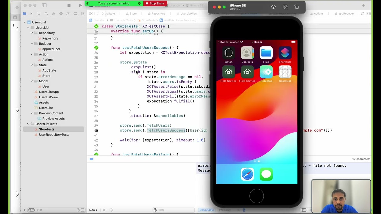 Demonstration of TCA in iOS without using pointfree