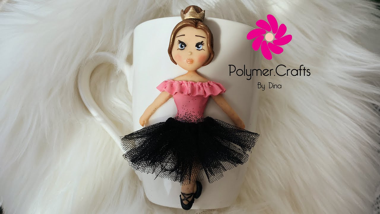 With SUBS! Polymer clay ballerina(tulle skirt) (باليرينا بالصلصال