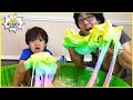 Ryan pretend play making diy satisfying slime with daddy