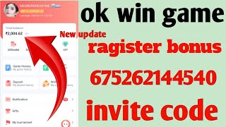 Ok win invite code/ok win game ka invite code/ok win game ragister kaise kare/ok win invitation code