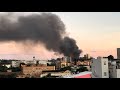 Fire and smoke at an informal settlement in durban south africa