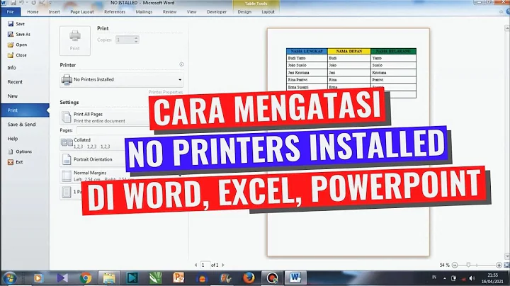 Cara Mengatasi No Printers Installed Di Microsoft Word || Excel || PowerPoint ||