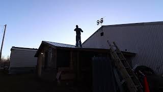 ANTIQUE WOOD FIRED COOK STOVE. Bringing it back to life. 3 of 3.   Chimney install. Firing it up.