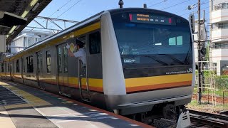 JR南武線登戸駅を入線.発車する列車。(2)