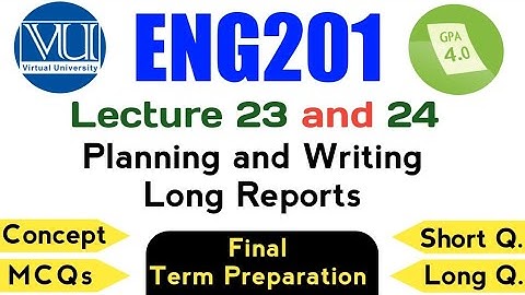 Eng201 Short Lecture 23 and 24 | Eng201 Final Term Preparation | Eng201 Past MCQs & Short Questions
