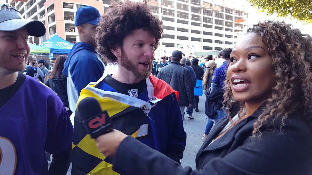 Quierra Luck Interviews Fans Before Ravens vs. Panthers