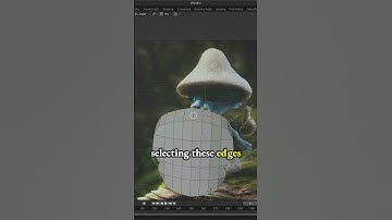Create curvature: head by selecting & grabbing edges - Smurf Cat meme - low poly 3d model in Blender