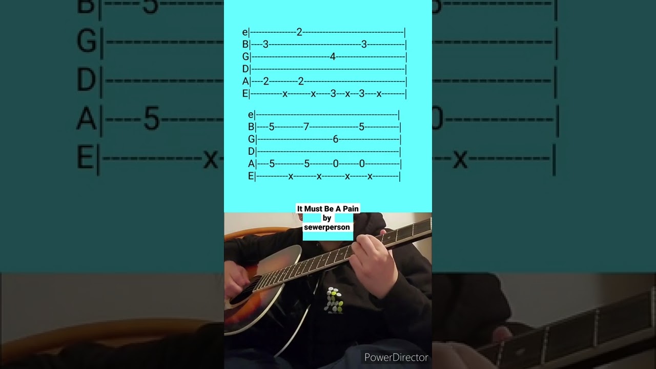 It Must Be A Pain by sewerperson- Acoustic Guitar Tab 