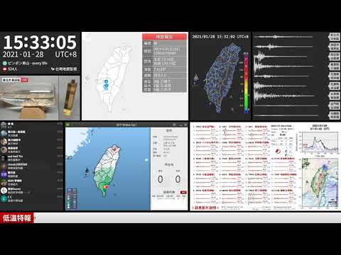 2021年01月28日 臺東縣近海地震(地震速報、強震即時警報)