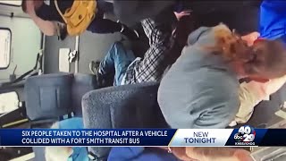 Fort Smith transit bus passengers sent to the hospital after crash