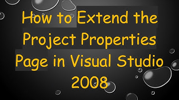 How to Extend the Project Properties Page in Visual Studio 2008