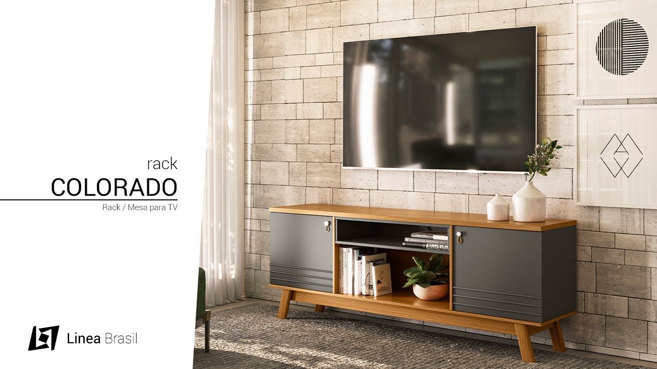 Rack para Tv até 75 polegadas Nature/Off White Linea | Millena