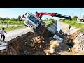 OMG! Overturned Dump Truck Rescue – Massive Crane Truck Recovery Operation