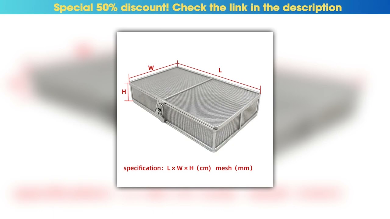 Flash Sale Stainless Steel Mesh Basket with Lock and Lid Storage Basket Ultrasonic Cleaning Box Med