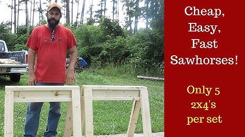 Build a Pair of Simple Sawhorses!  Strong, Cheap, Stackable