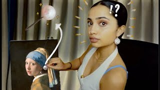 I painted Girl with a Pearl Earring WITH ONLY a pearl earring 