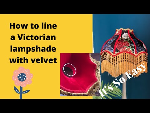 Victorian Lampshade With Stretch Velvet, How To Line A Lampshade