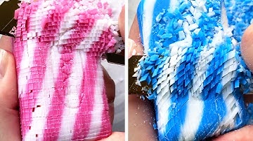 SOAP CUBES, ASMR Soap Satisfying Video, relaxing sounds, dry soap carving, crunch, soap curls, exxe