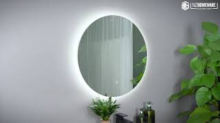 NZHOMEWARE 600x600mm Round LED Mirror with Demister 3 Colours Lighting Frameless MR BLED600R