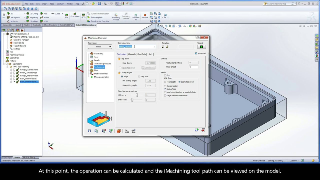 Define an iFinish (Finishing) Operation