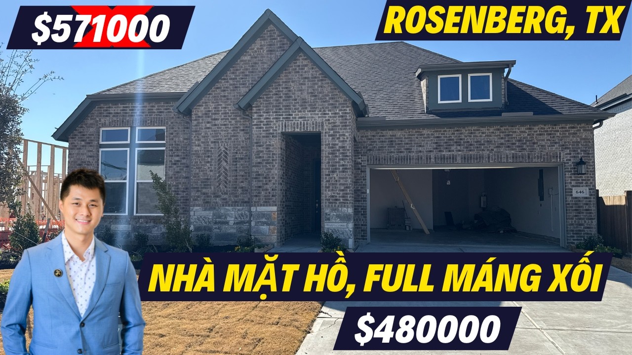 Ep49. ROSENBERG, NHÀ TRỆT MẶT HỒ SIÊU SANG, XỊN, MỊN, GIÁ GIẢM GẦN 100K, KHU VỰC NGAY GẦN 59FREEWAY