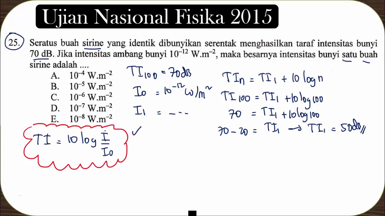TARAF INTENSITAS BUNYI Gelombang Bunyi Fisika SMA Soal TARAF INTENSITAS BUNYI Gelombang Bunyi Fisika SMA Soal