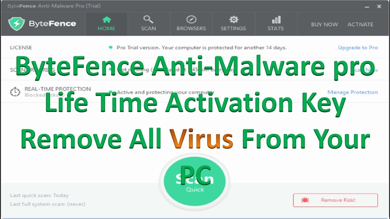 Bytefence Anti Malware Pro Free Activation Key 100 Working Key