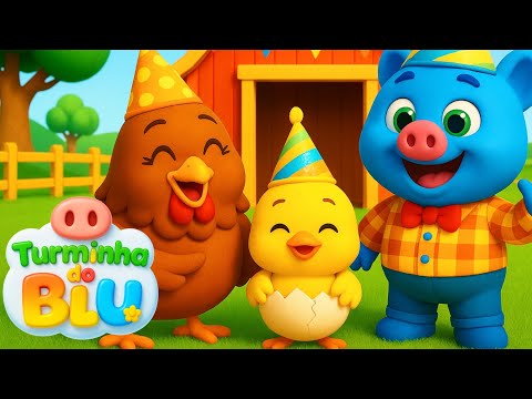 Viva o pintinho Amarelinho 🐥🥳 CLIPE INFANTIL - musica para criança - Fazendinha do Blu 🎶