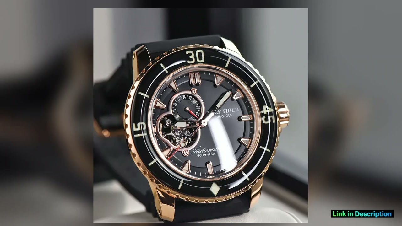 reef tiger brand fully automatic mechanical watches business mens watches personalized and