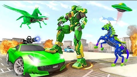 Flying Horse Robot Car Transformer Supercar 3D Games Android Gameplay Video