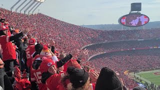 Tomahawk Chop at Arrowhead Stadium prior to kickoff at AFC Championship (January 30th, 2022)