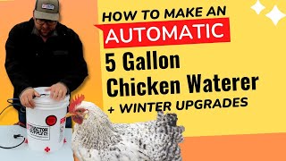 How to make a 5 gallon heated chicken waterer (automatic during summer)