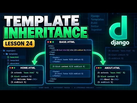 Django Template Inheritance Explained | base.html, Extends and Blocks | Lesson 24