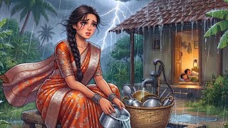 🌧️🌧️1990s Monsoon Rain in Indian Village | Cozy Village Mother Daily Life | Deep Sleep RainSounds screenshot 1