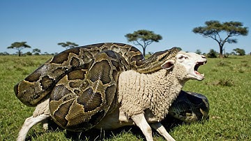 Giant Python Attacks Sheep — Brave Young Man Rushes to Save Her 