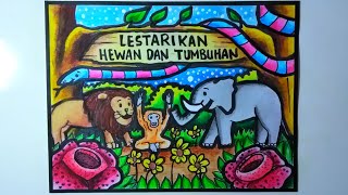 Cara Menggambar Poster Pelestarian Hewan Dan Tumbuhan 