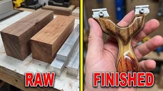 Amazing Handmade Slingshot  Aluminum & Walnut + Plum Wood  Custom Design