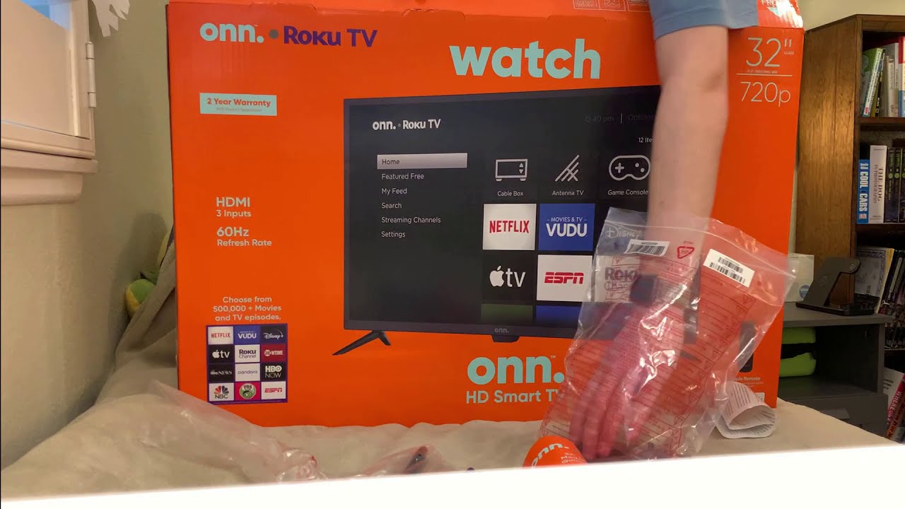 onn. 32" 720p Roku Smart TV Unboxing and First Impressions - YouTube