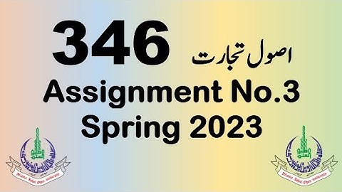 AIOU Code 346 Solved Assignment No.3 Spring 2023
