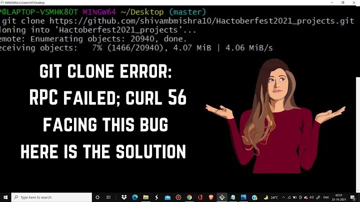 How to resolve this git clone error: RPC failed while cloning project!
