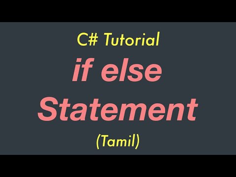 if else statement | C# Tutorial | dot net | Tamil
