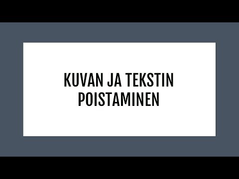 Video: Tavoitteen Poistaminen Tekstistä