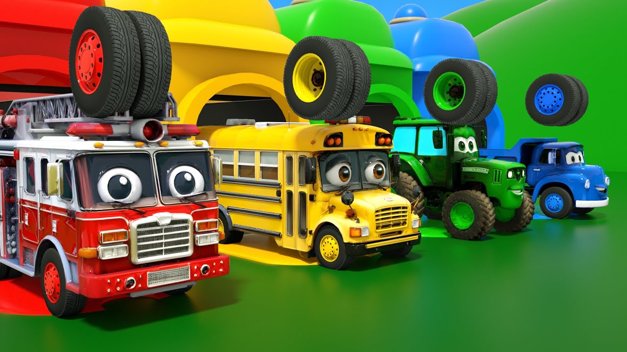 Las Ruedas Del Autobús + Familia de dedos - ¡Encuentra la rueda adecuada! - Canciones infantiles