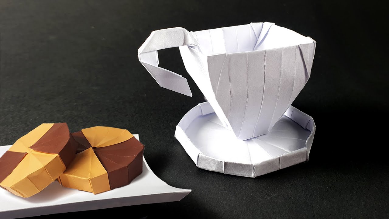 Origami TeaCup 【Without glue and scissors】 YouTube