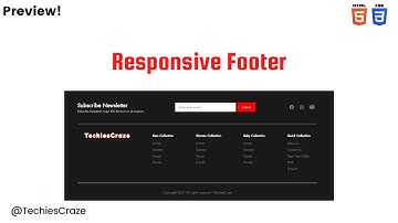 Preview | Responsive Footer using HTML & CSS | TechiesCraze | Code Scientist