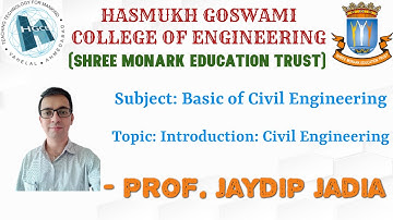 Introduction to Civil Engineering ( 1ST SEM DEGREE ENGINEERING. HGCE, VAHELAL )