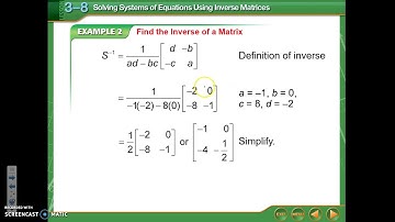 3.8 - Solving Systems of Equations Using Inverse Matrices
