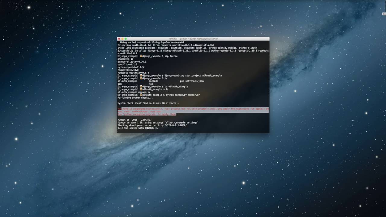 Django All Auth Using Mac OSX And Django 1 10 YouTube Django all auth using mac osx and django 1 10 youtube